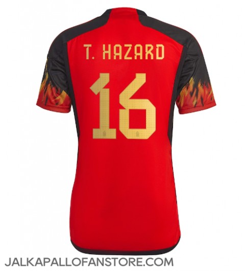 Belgia Thorgan Hazard #16 Kotipaita MM-kisat 2022 Lyhythihainen